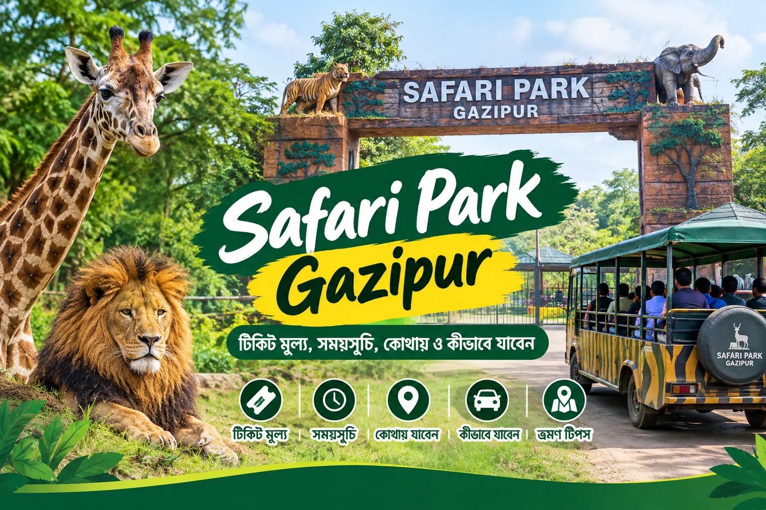 Safari Park Gazipur – টিকিট মূল্য, সময়সূচি, কোথায় ও কীভাবে যাবেন